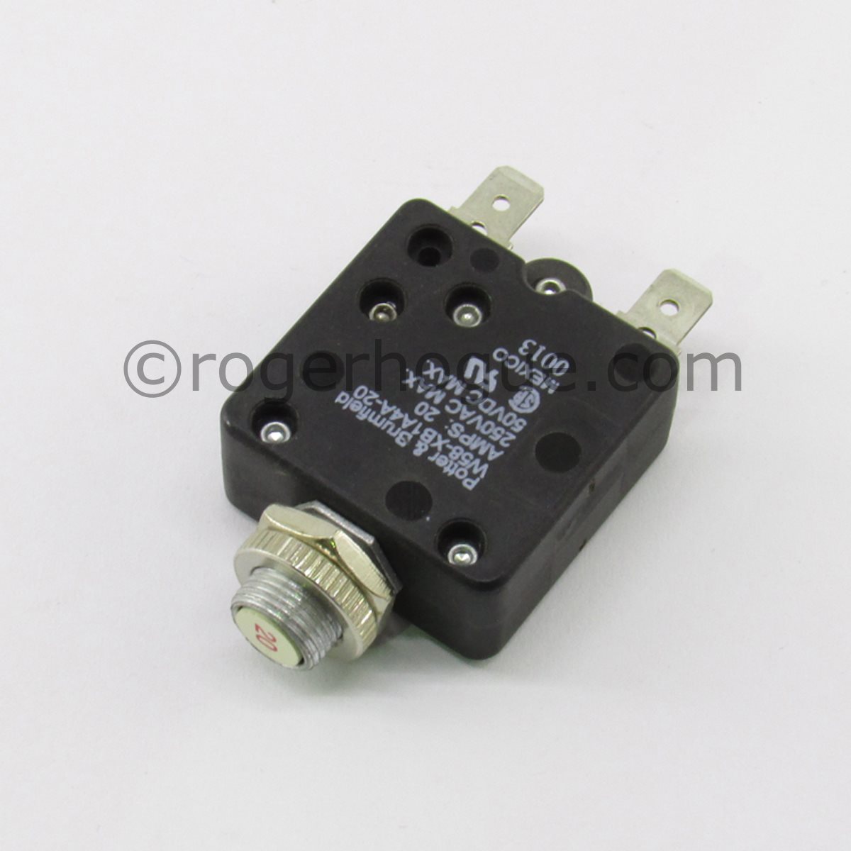 Disjoncteur TE Connectivity W58-XB1A4A-20 – 20A, 250V AC / 50V DC, SPST-NC | Montage Sur Panneau, Soudures, Ø11,2 Mm - 10